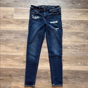Women's Blue Distressed Jeans